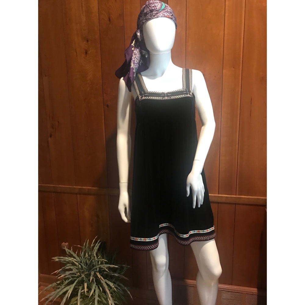 Free People Black Velvet Dress